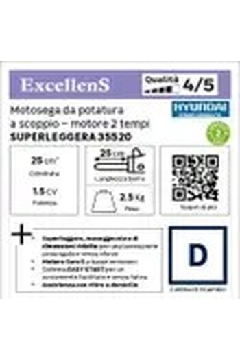 Motosega a scoppio, 2 tempi HYUNDAI 35520 Superleggera, 25.4 cc barra da 25 cm