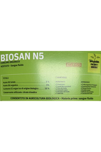 BIOSAN N5 DA KG. 25 (100% SANGUE FLUIDO)